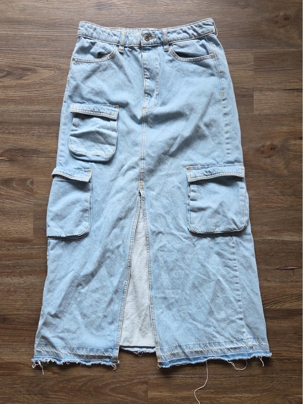 Vintage Lee Cooper Originals Split Front Cargo Pocket Denim Skirt Size 30